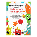 CUTE Little Monster Bash Birthday Party Custom Invites
