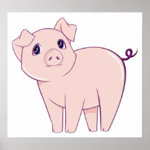 Cute Little Piggy Art Posters