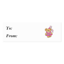 Cute Little Pink Princess Bear Business Card Templates