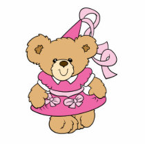 Cute Little Pink Princess Bear Photo Cutout