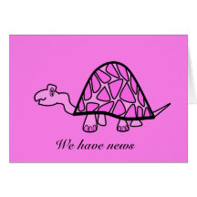 Cute little pink turtle maternity card