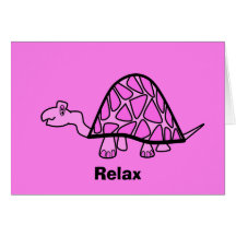 Cute little pink turtle relax card