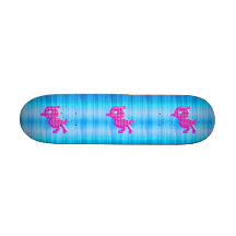 Cute Little polka dot blue and pink birdy Skate Board Decks