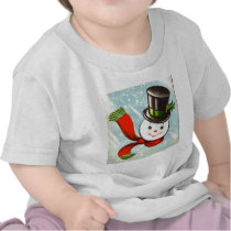 Cute Little Retro Snowman Tee Shirts
