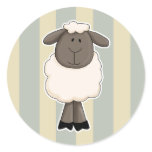 Cute little sheep ewe round sticker