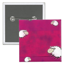cute little sheep pinback button