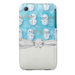 cute little snowmen winter pattern Case-Mate iPhone 3 cases