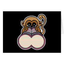 cute little spying monkey card