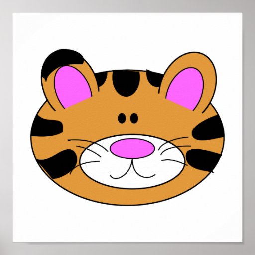 Cute Little Tiger Face Print