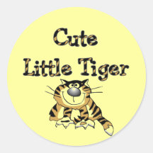 Cute Little Tiger Tshirts and Gifts Round Stickers