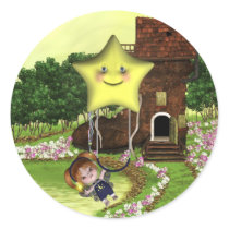 Cute little toon tot baby fairys 1 round stickers
