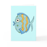Cute Little Tropical Ocean Fish Cartoon Character Greeting Cards