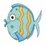 Cute Little Tropical Ocean Fish Cartoon Character photo sculptures