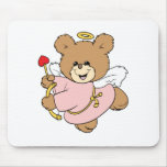 cute little valentine cupid teddy bear design mousepads