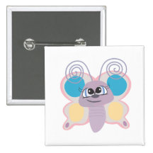 cute little vector butterfly cartoon button
