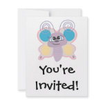 cute little vector butterfly cartoon invitation