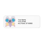 cute little vector butterfly cartoon custom return address label