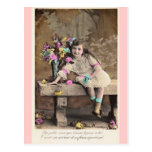 Cute Little Victorian French Girl postcard