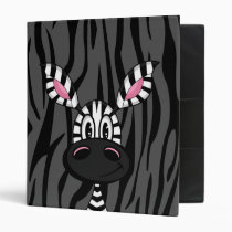 Cute Little Zebra Black Binder binders
