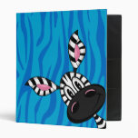 Cute Little Zebra Blue Binder