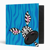 Cute Little Zebra Blue Binder binders