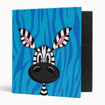 Cute Little Zebra Blue Binder binders