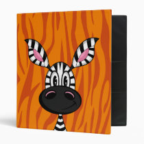 Cute Little Zebra Orange Binder binders