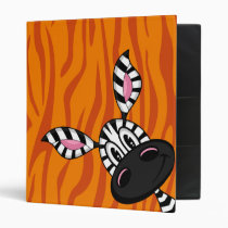 Cute Little Zebra Orange Binder binders