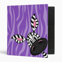 Cute Little Zebra Purple Binder binders