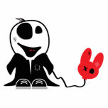 cute little zombie dude with dead balloon cut out