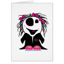 cute little zombie girly greeting card