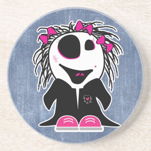 cute little zombie girly drink coasters