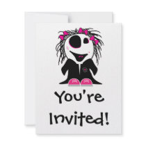 cute little zombie girly invitation