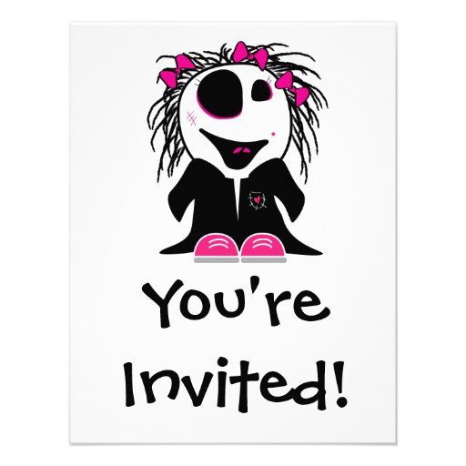 cute little zombie girly invitation