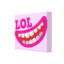 Cute LOL happy smiley teeth Canvas Print