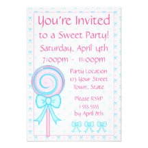 Cute Lollipop Party Invitation