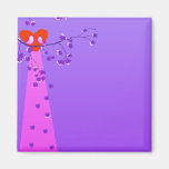 Cute love birds on a tree refrigerator magnets