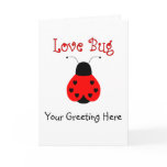 Cute Love Bug Heart Ladybug Greeting Card
