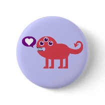 Cute Love Monster Pinback Buttons