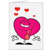 cute love sick cartoon girly heart card