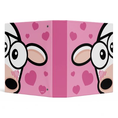 Cute Love Struck Cow 1.5" Binder by LisaMarieDesign