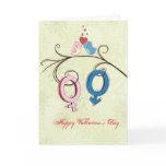 cute lovebirds valentines day card