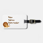 Cute Loving Cartoon Lion Dad and Cub Luggage Tag luggage tags