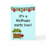 Cute luau girls birthday party invitation card