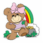 cute luck of the irish st patricks girl teddy bear photo cut outs