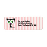 Cute Lucky Black Cat Pink Return Address Label