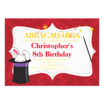 Cute Magic Birthday Party Invitations