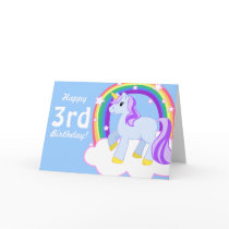Cute Magical Unicorn with rainbow (Customizable!) Cards