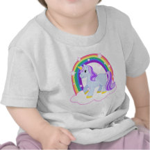 Cute Magical Unicorn with rainbow (Customizable!) T-shirt