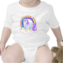 Cute Magical Unicorn with rainbow (Customizable!) T Shirts